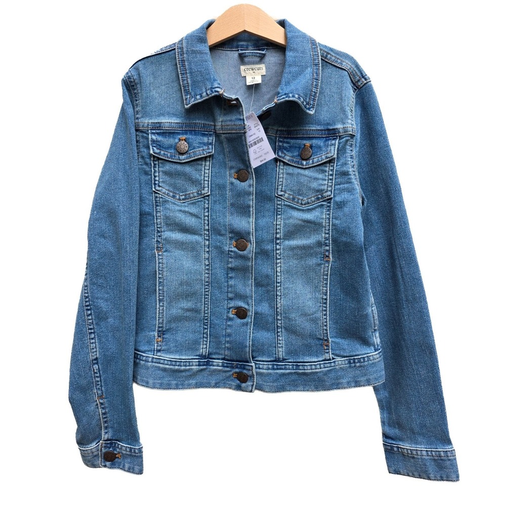 Crewcuts J.Crew Girls 12 Blue Denim Jean Jacket Casual School Camp Classic NWT